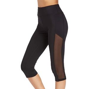 Sexy mesh panel workout capris